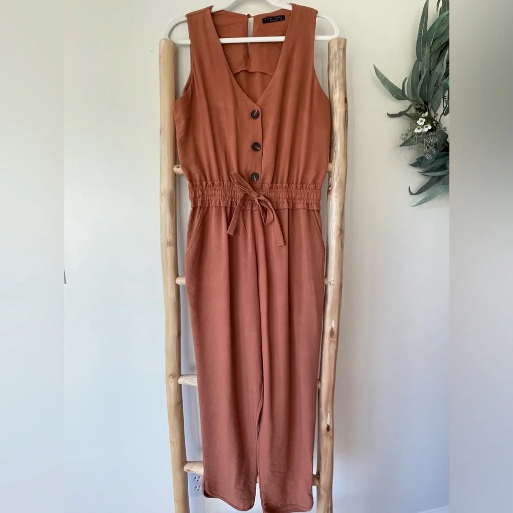 Final Touch Boutique Brand Rust Sienna Sleeveless Jumpsuit Size M